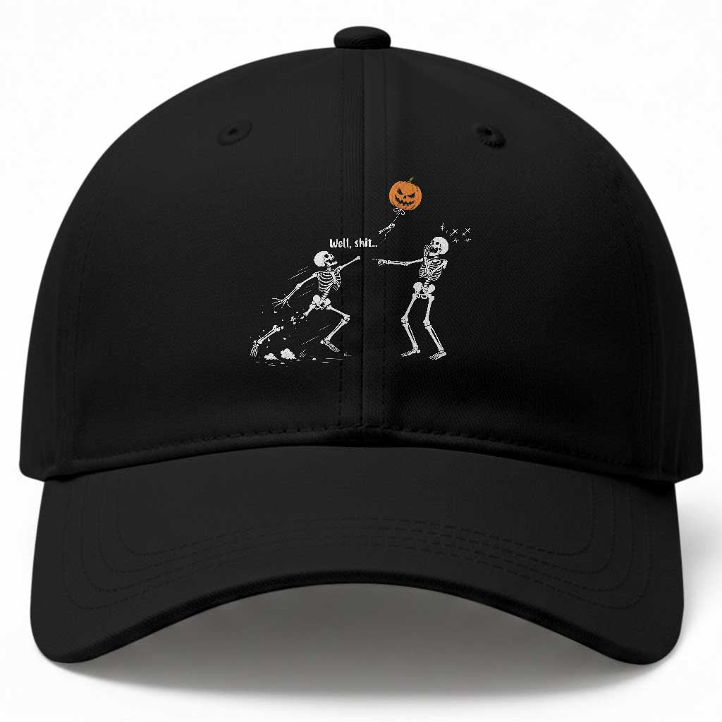 Funny Halloween Skeleton Lost Pumpkin Balloon Meme Baseball Cap