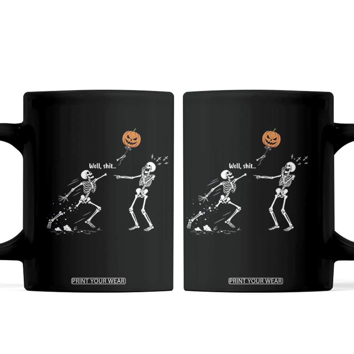 Funny Halloween Skeleton Lost Pumpkin Balloon Meme Coffee Mug