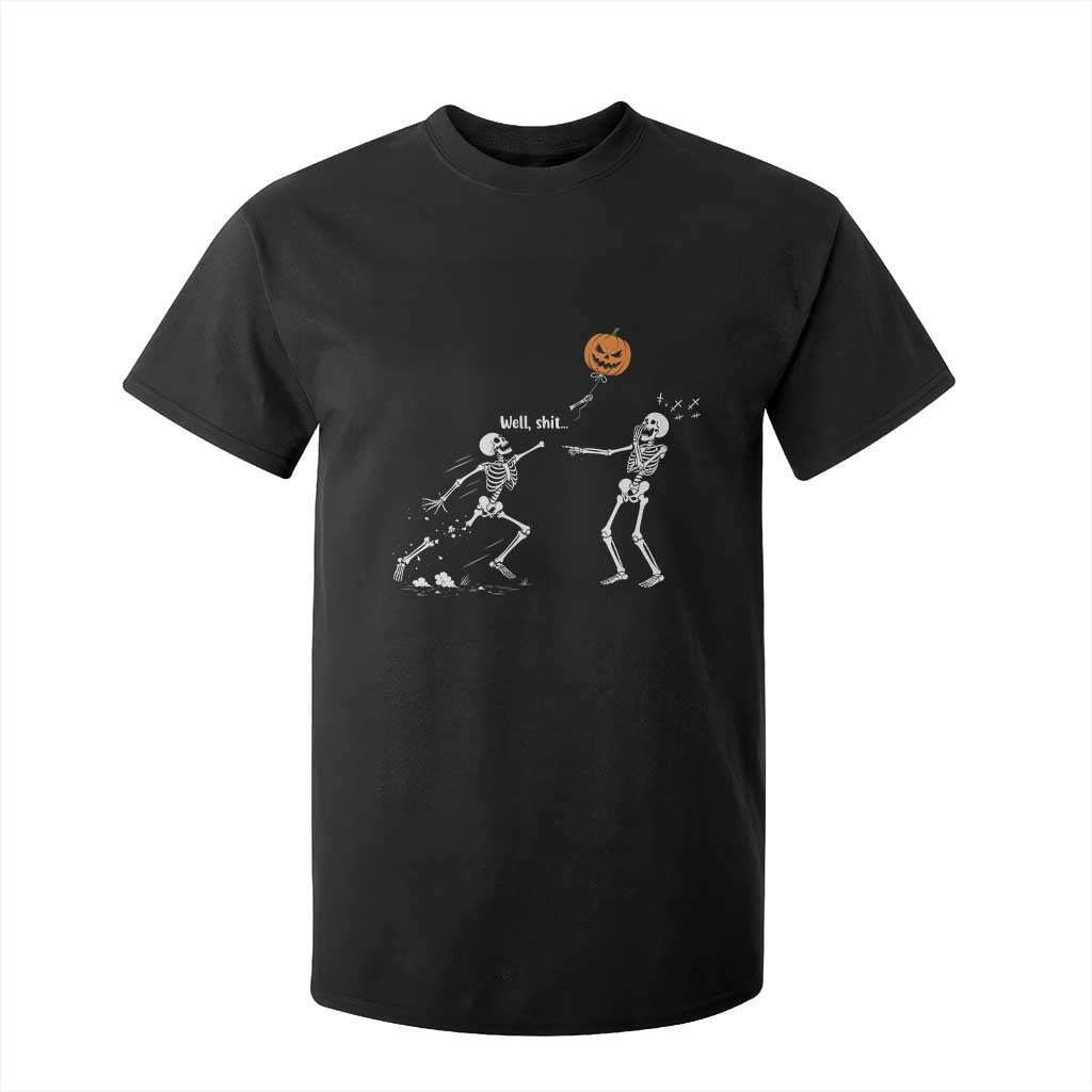 Funny Halloween Skeleton Lost Pumpkin Balloon Meme T Shirt For Kid