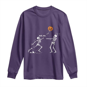 Funny Halloween Skeleton Lost Pumpkin Balloon Meme Long Sleeve Shirt
