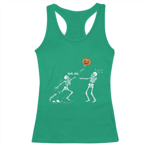 Funny Halloween Skeleton Lost Pumpkin Balloon Meme Racerback Tank Top
