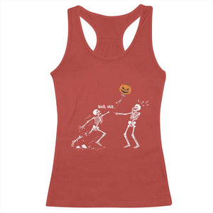 Funny Halloween Skeleton Lost Pumpkin Balloon Meme Racerback Tank Top