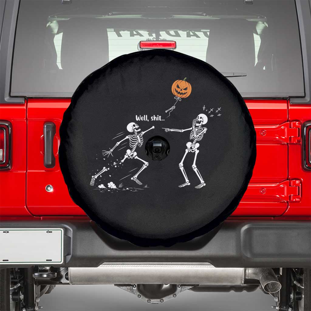 Funny Halloween Skeleton Lost Pumpkin Balloon Meme Spare Tire Cover