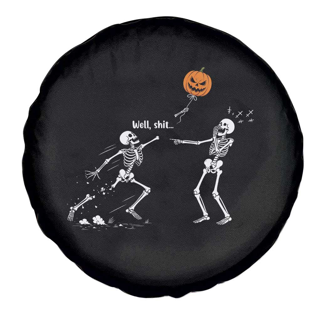 Funny Halloween Skeleton Lost Pumpkin Balloon Meme Spare Tire Cover