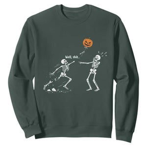 Funny Halloween Skeleton Lost Pumpkin Balloon Meme Sweatshirt