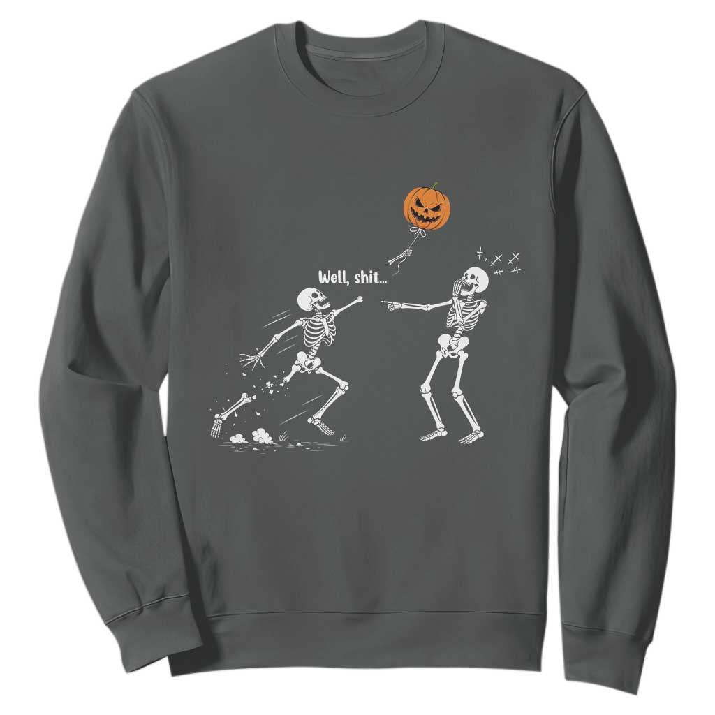 Funny Halloween Skeleton Lost Pumpkin Balloon Meme Sweatshirt