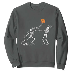 Funny Halloween Skeleton Lost Pumpkin Balloon Meme Sweatshirt