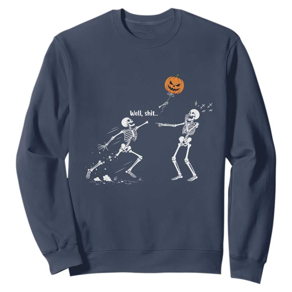 Funny Halloween Skeleton Lost Pumpkin Balloon Meme Sweatshirt