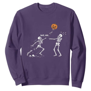 Funny Halloween Skeleton Lost Pumpkin Balloon Meme Sweatshirt