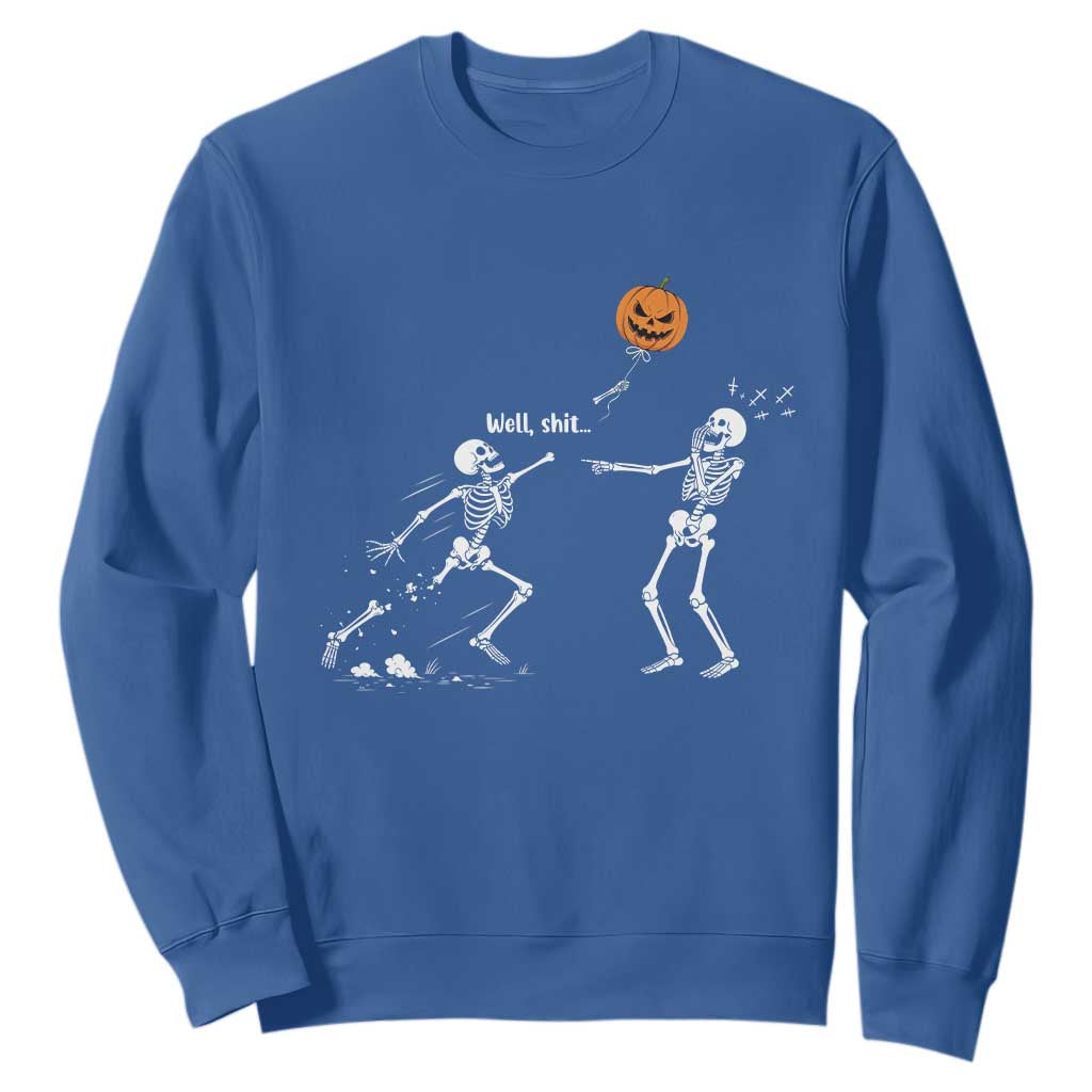 Funny Halloween Skeleton Lost Pumpkin Balloon Meme Sweatshirt