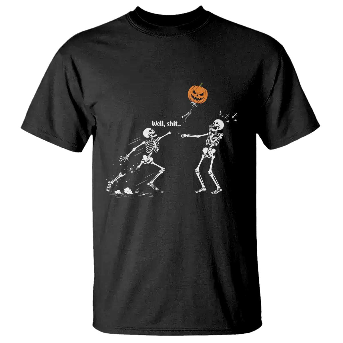 Funny Halloween Skeleton Lost Pumpkin Balloon Meme T Shirt
