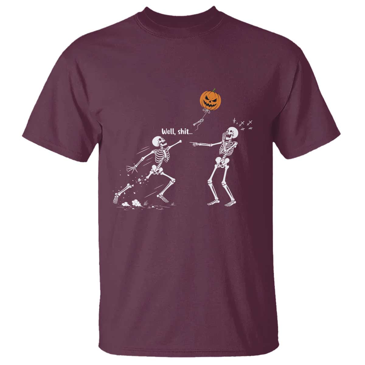 Funny Halloween Skeleton Lost Pumpkin Balloon Meme T Shirt