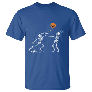 Funny Halloween Skeleton Lost Pumpkin Balloon Meme T Shirt