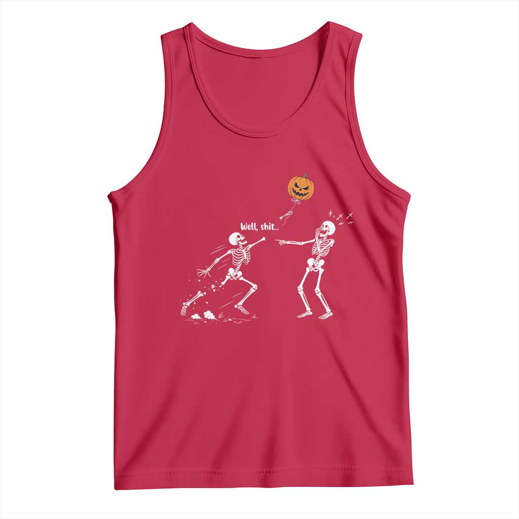 Funny Halloween Skeleton Lost Pumpkin Balloon Meme Tank Top