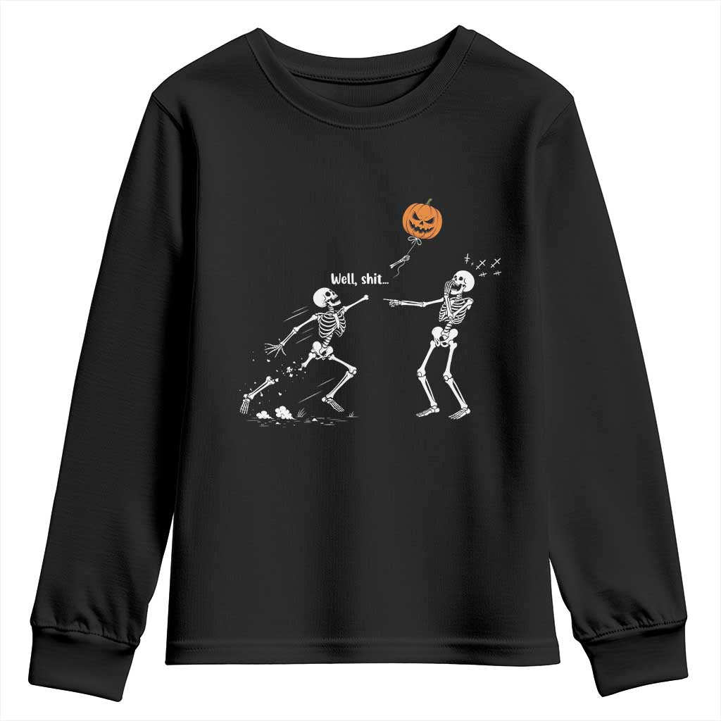 Funny Halloween Skeleton Lost Pumpkin Balloon Meme Youth Sweatshirt