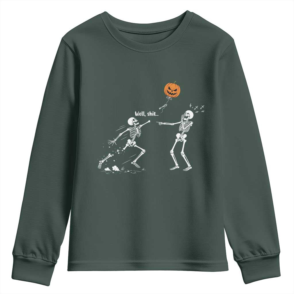Funny Halloween Skeleton Lost Pumpkin Balloon Meme Youth Sweatshirt