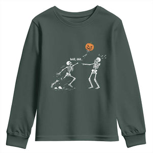 Funny Halloween Skeleton Lost Pumpkin Balloon Meme Youth Sweatshirt