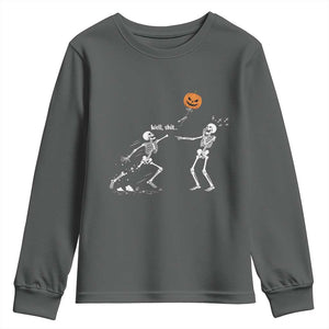Funny Halloween Skeleton Lost Pumpkin Balloon Meme Youth Sweatshirt