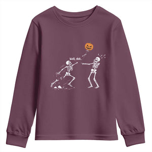 Funny Halloween Skeleton Lost Pumpkin Balloon Meme Youth Sweatshirt