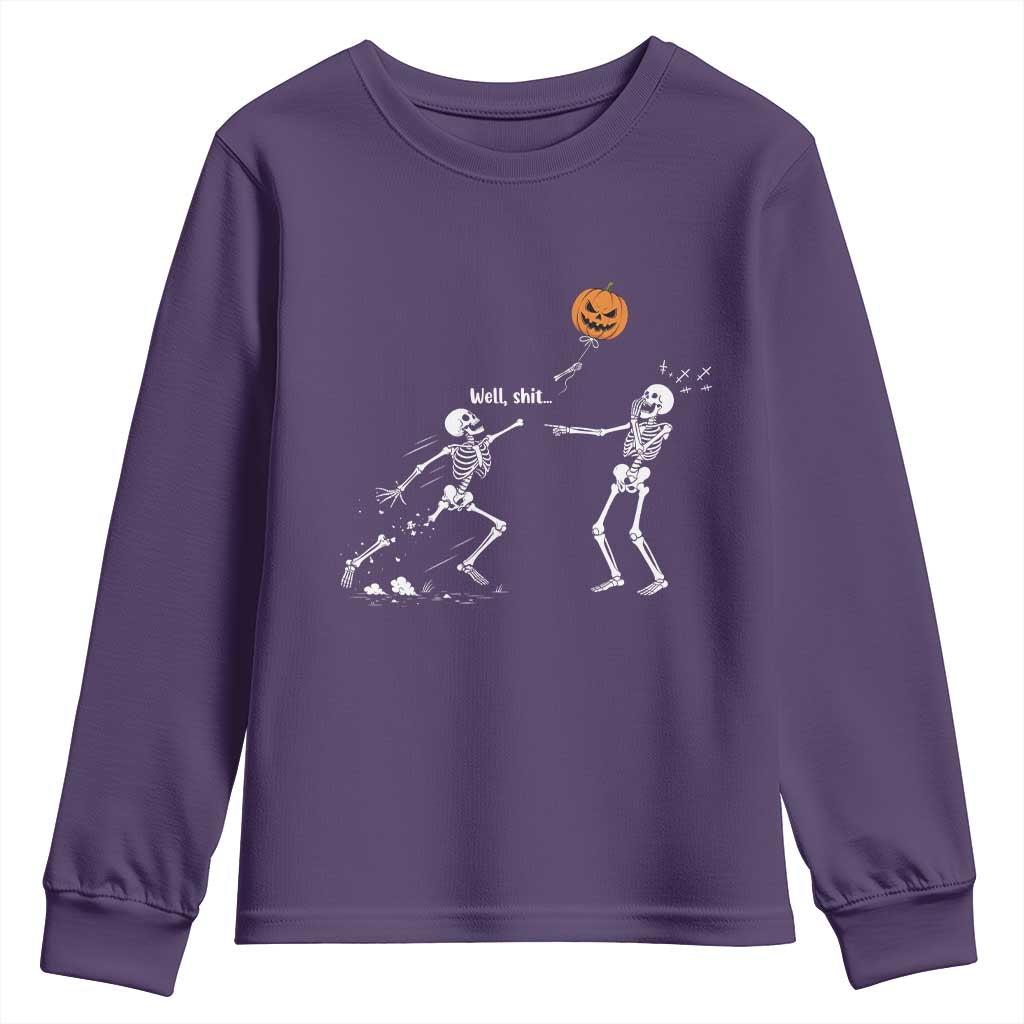 Funny Halloween Skeleton Lost Pumpkin Balloon Meme Youth Sweatshirt