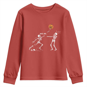 Funny Halloween Skeleton Lost Pumpkin Balloon Meme Youth Sweatshirt