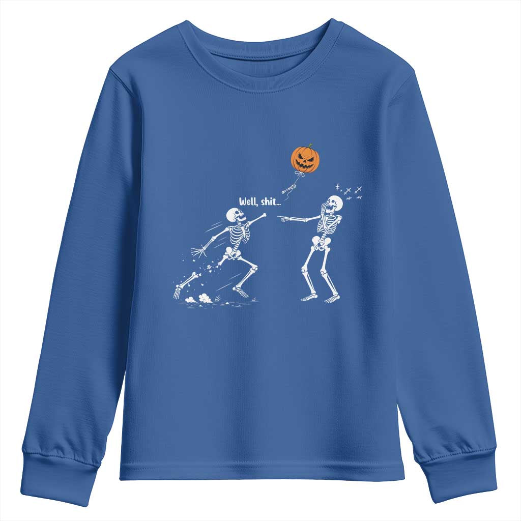 Funny Halloween Skeleton Lost Pumpkin Balloon Meme Youth Sweatshirt
