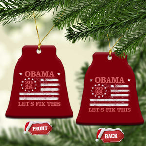 Obama 2028 Lets Fix This Ceramic Ornament Patriotic Vintage Flag Satire Gift