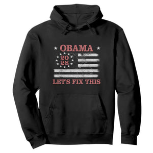 Obama 2028 Lets Fix This Hoodie Patriotic Vintage Flag Satire Gift