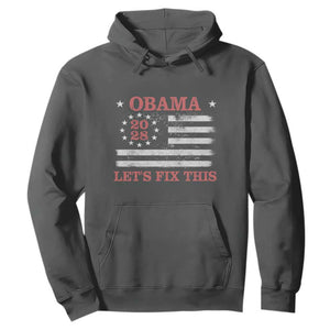 Obama 2028 Lets Fix This Hoodie Patriotic Vintage Flag Satire Gift