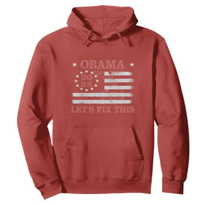 Obama 2028 Lets Fix This Hoodie Patriotic Vintage Flag Satire Gift