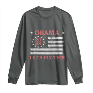 Obama 2028 Lets Fix This Long Sleeve Shirt Patriotic Vintage Flag Satire Gift