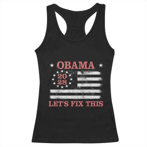 Obama 2028 Lets Fix This Racerback Tank Top Patriotic Vintage Flag Satire Gift
