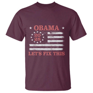 Obama 2028 Lets Fix This T Shirt Patriotic Vintage Flag Satire Gift