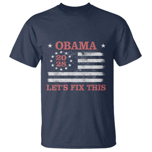 Obama 2028 Lets Fix This T Shirt Patriotic Vintage Flag Satire Gift