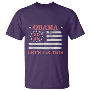 Obama 2028 Lets Fix This T Shirt Patriotic Vintage Flag Satire Gift