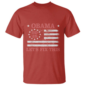 Obama 2028 Lets Fix This T Shirt Patriotic Vintage Flag Satire Gift