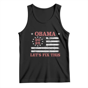 Obama 2028 Lets Fix This Tank Top Patriotic Vintage Flag Satire Gift