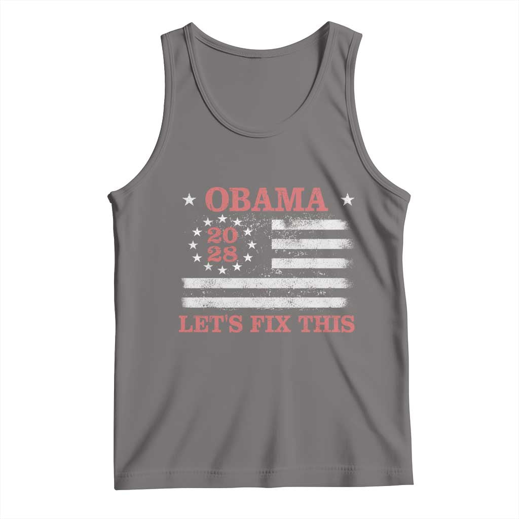 Obama 2028 Lets Fix This Tank Top Patriotic Vintage Flag Satire Gift