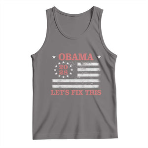 Obama 2028 Lets Fix This Tank Top Patriotic Vintage Flag Satire Gift