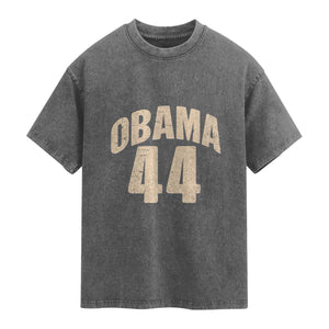 Obama 44 Vintage American History Nostalgia Gift Washed Cotton T-Shirt