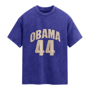 Obama 44 Vintage American History Nostalgia Gift Washed Cotton T-Shirt