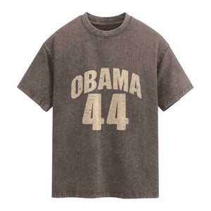 Obama 44 Vintage American History Nostalgia Gift Washed Cotton T-Shirt