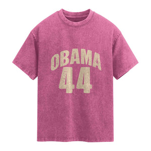Obama 44 Vintage American History Nostalgia Gift Washed Cotton T-Shirt