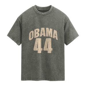 Obama 44 Vintage American History Nostalgia Gift Washed Cotton T-Shirt