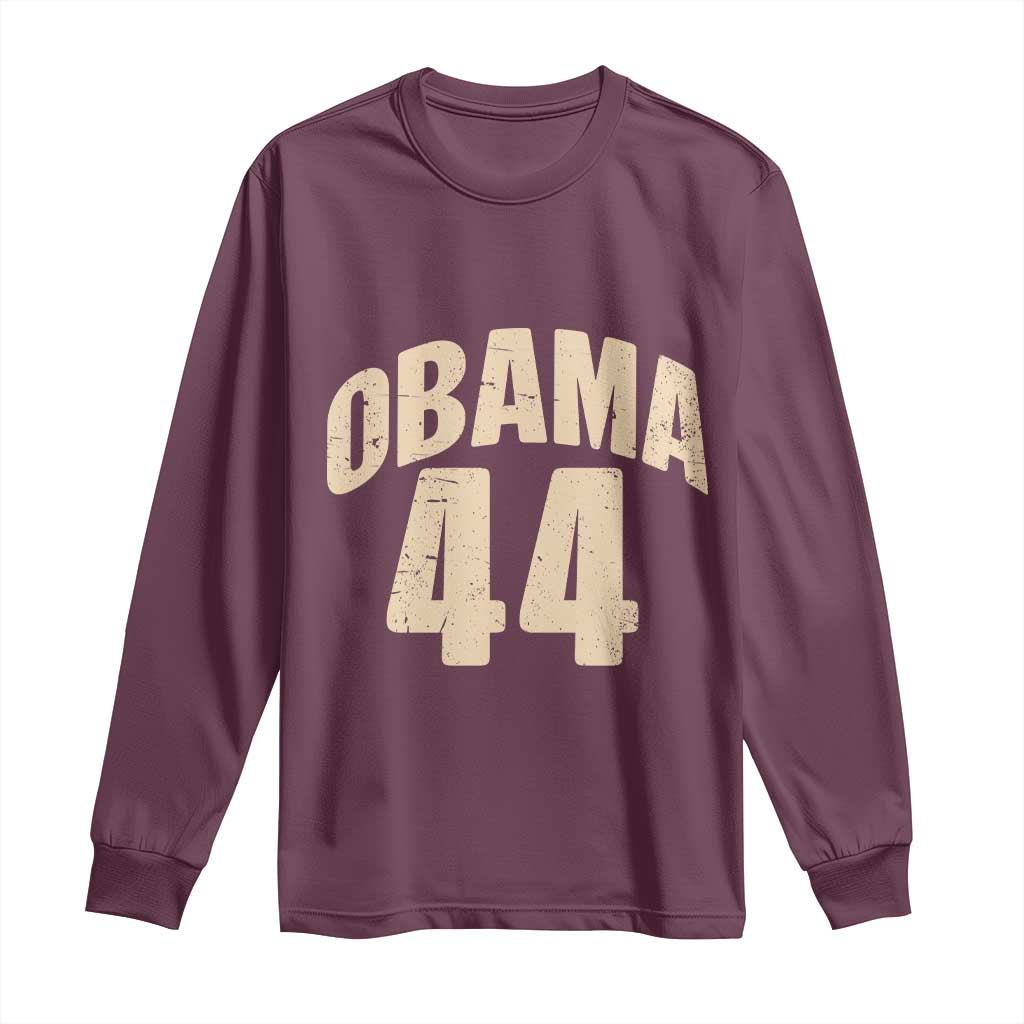Obama 44 Vintage American History Nostalgia Gift Long Sleeve Shirt