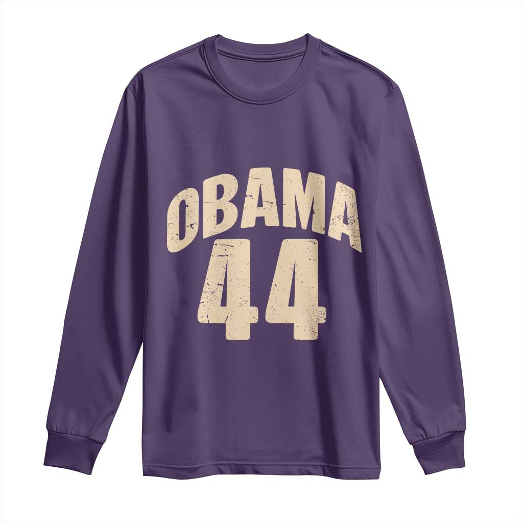 Obama 44 Vintage American History Nostalgia Gift Long Sleeve Shirt