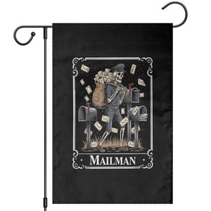 Skeleton Mailman Tarot Card Garden Flag Funny Postal Worker Post Office Staff