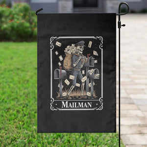 Skeleton Mailman Tarot Card Garden Flag Funny Postal Worker Post Office Staff