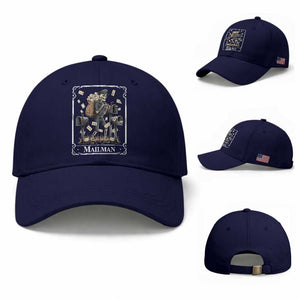 Skeleton Mailman Tarot Card Baseball Cap Funny Postal Worker Post Office Staff
