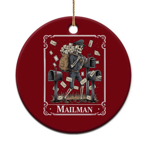 Skeleton Mailman Tarot Card Ceramic Ornament Funny Postal Worker Post Office Staff
